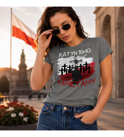 KOSZULKA DAMSKA PATRIOTYCZNI KATYŃ PAMIETAMY